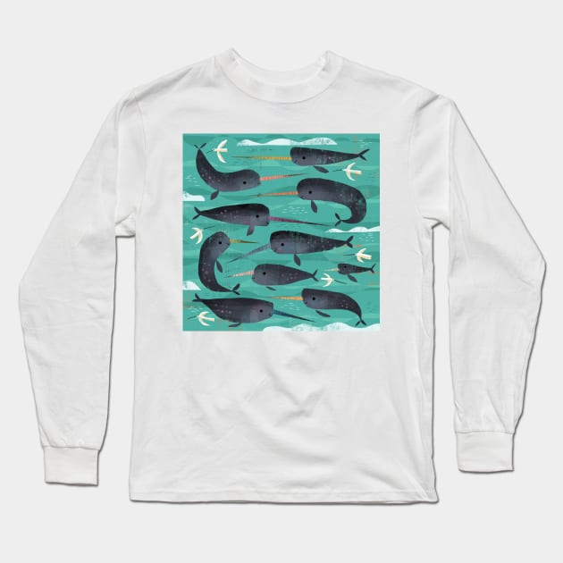 Narwhals and Narbirds Long Sleeve T-Shirt by Gareth Lucas